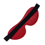 Чёрная лаковая маска из кожи с красной строчкой БДСМ Арсенал 58011