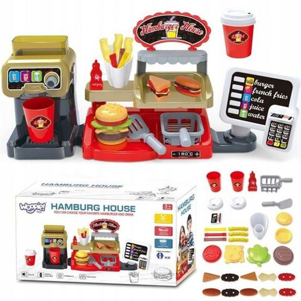 Сюжетно-ролевой набор Woopie - Игровой набор Магазин быстрого питания с кассой и аксессуарами - Вупи 45043