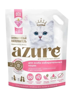 силикагелевый наполнитель для кошек с ДЕО гранулами, 7.6 л