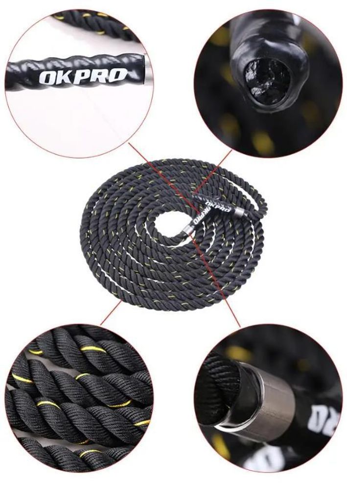 Канат тренировочный 9 м толщина 38 мм телиреновый OKPRO