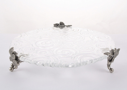 Поднос стеклянный "Виноград"