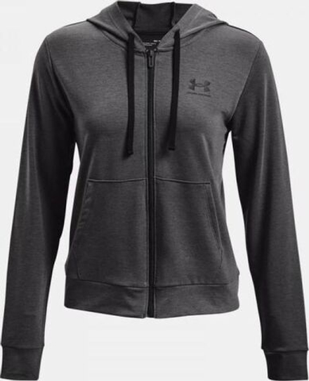 Женская теннисная куртка Under Armour Women's UA Rival Terry Full-Zip Hoodie - jet gray/black