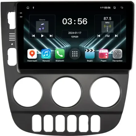 Магнитола для Mercedes-Benz ML W163 2001-2005 (климат, рамка черная) - FarCar DX9-9649F2B монитор 9.5" IPS на Android 13, 4+64Гб, CarPlay