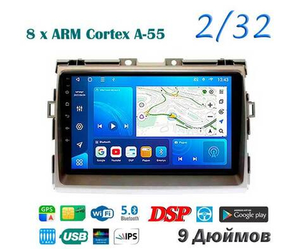 Topway TS18 2+32GB 8 ядер для Toyota Estima 2006-2016