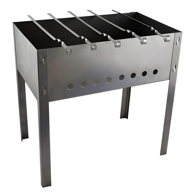 Мангал разборный 500*300*140*0,5мм + 5 шампуров, в коробке "Костерок"