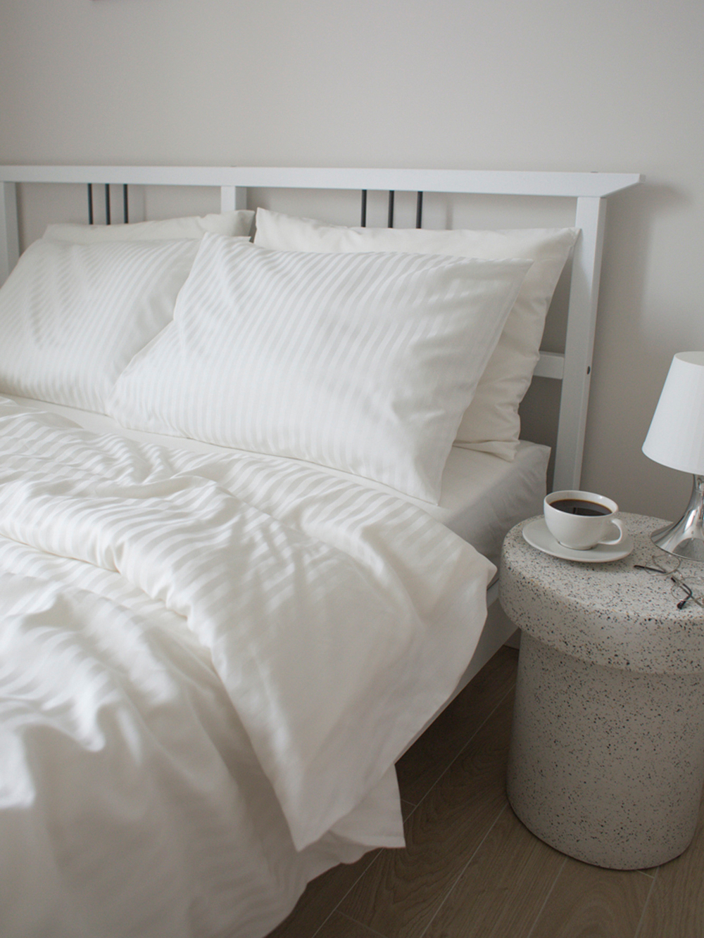 UTOPIA Пододеяльник, сатин белый страйп