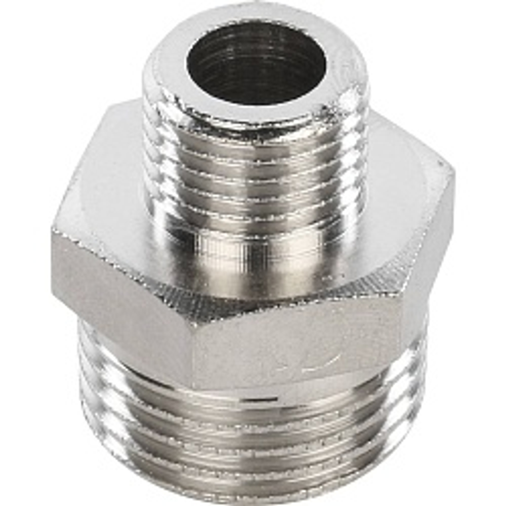 Ниппель лат. 1/4"х 1/2" STOUT (никель)