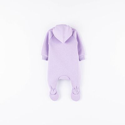 Warm hooded jumpsuit 0-3 months - Lavender