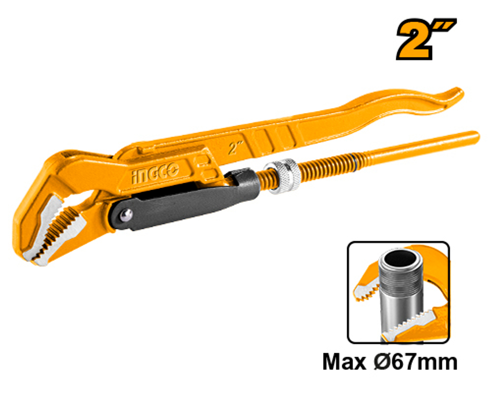 Ключ трубный рычажный 45° 2"