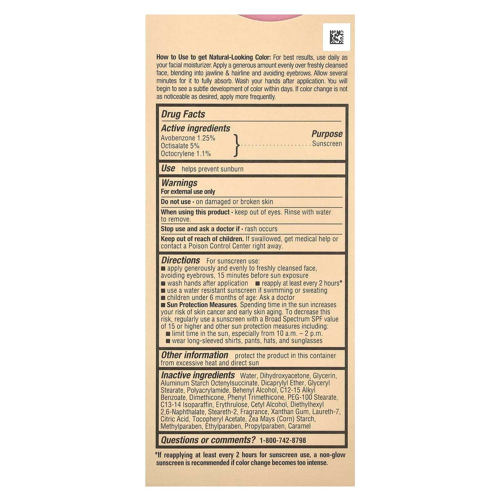 Jergens, Natural Glow, увлажняющее средство для лица, SPF 20, от средних до темных оттенков кожи, 59 мл (2 жидк. унции)