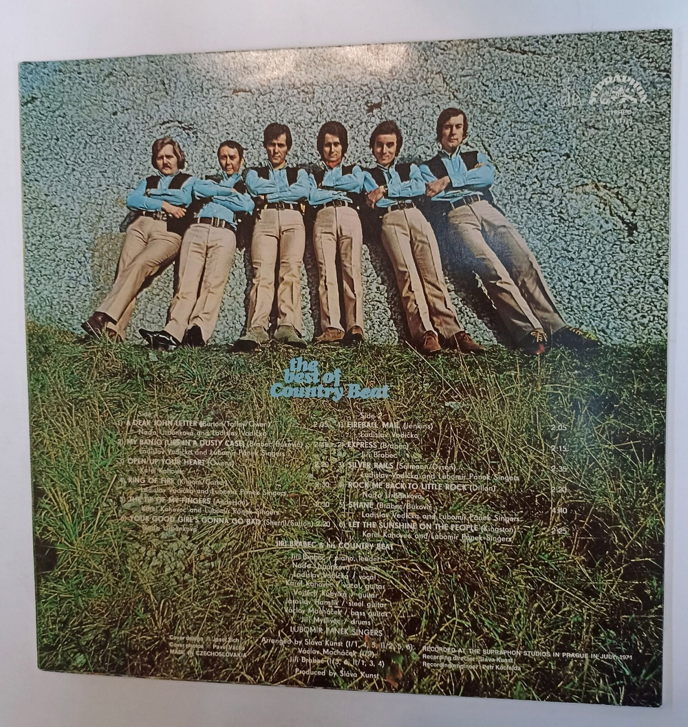 Винтажная виниловая пластинка LP Jiri Brabec and His Country Beat The Best Of Country Beat (Чехословакия 1972)