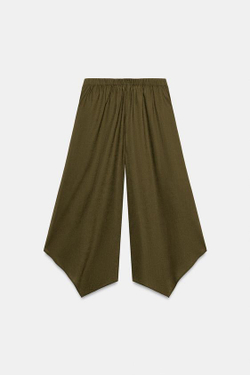 ZARA АСИММЕТРИЧНЫЕ БРЮКИ-КЮЛОТЫ, ХАКИ