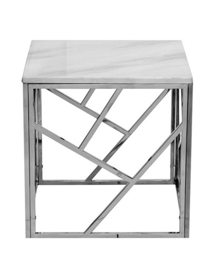 GY-ET2051214BLSM Стол журнальный иск.мрамор/темн.хром 50*50*50см