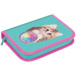 Пенал 1 отделение 200х140х40 Berlingo Кошечка, откидная планка, ткань