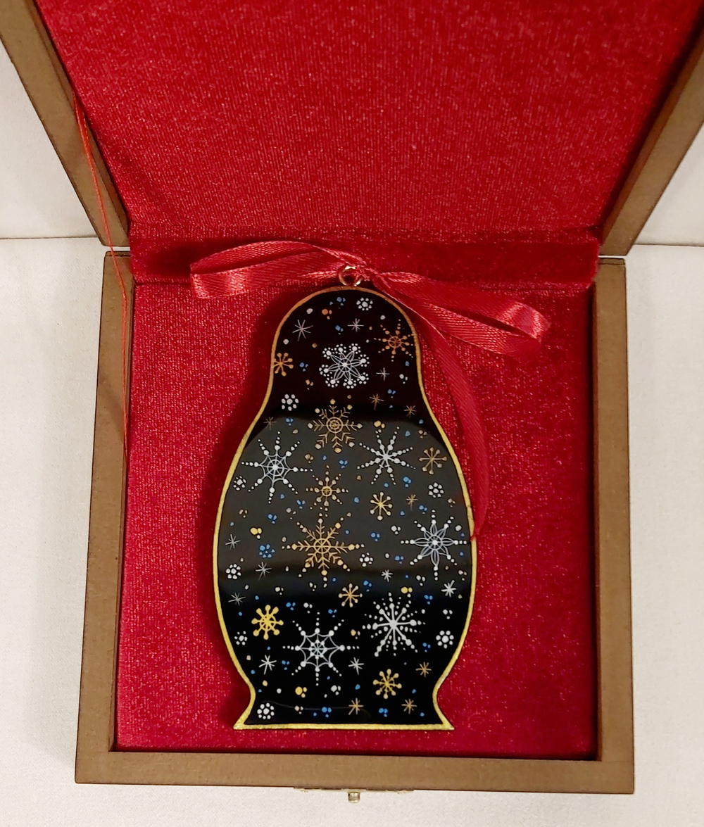 Сувенир "Матрешка" с росписью Палех в подарочном футляре