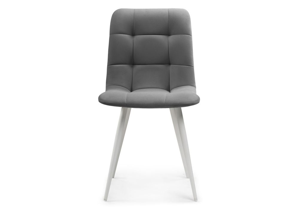Стул на металлокаркасе Чилли велюр темно-серый / белый