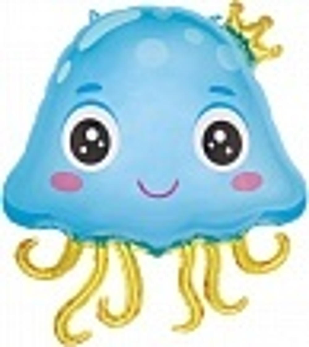 Шар (24""/61 см) Фигура, Малыш Медуза, Голубой, 1 шт. Б236