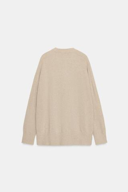 ZARA СВИТЕР ОВЕРСАЙЗ ИЗ 100% ШЕРСТИ, БЕЖЕВЫЙ