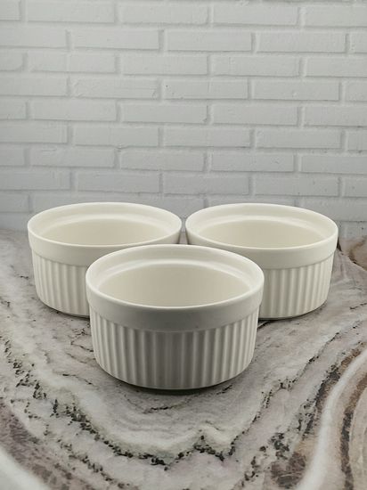 Набор порционных керамических формочек 3 шт. 10х5 см. кокотницы