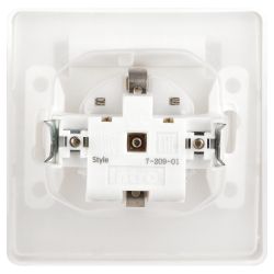 Розетка Intro Style 7-209-01 с заземлением 2P+E Schuko с крышкой шторками 16А-250В IP44 СУ белый