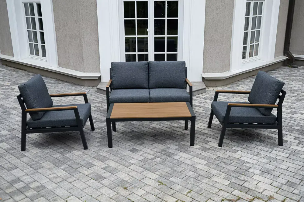 "Камелия" лаунж-зона 4-местная из алюминия, цвет темно-серый