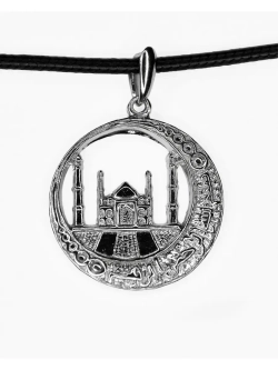 Подвеска мусульманская серебряная родированная