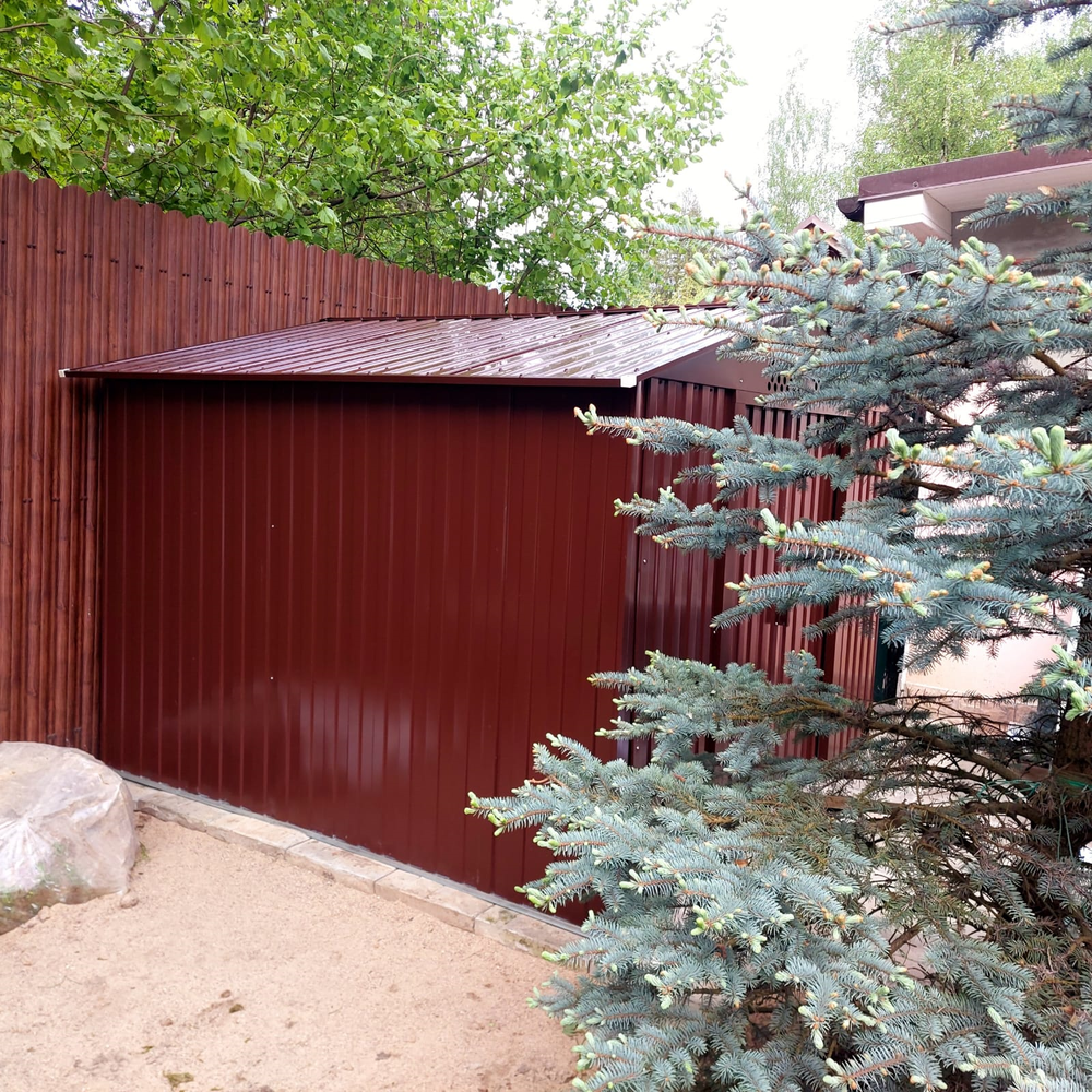 Металлический сарай GreenStorage Арчер D коричневый