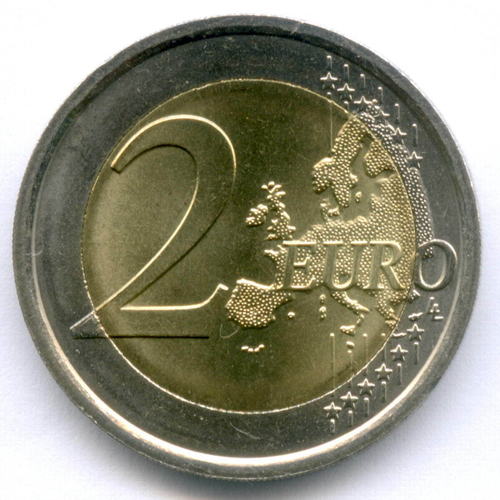 2 евро 2013 год. Сан-Марино. Регулярный выпуск. Тип 3. Биметалл UNC