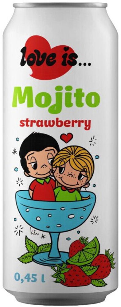 Газированный Напиток Лав Из... Мохито Клубника / Love is… Mojito Strawberry 0.45 - банка