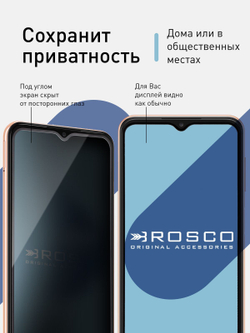 Стекло антишпион ROSCO для Samsung Galaxy A23 оптом (арт. SS-A23-FSP-GLASS-SPY)
