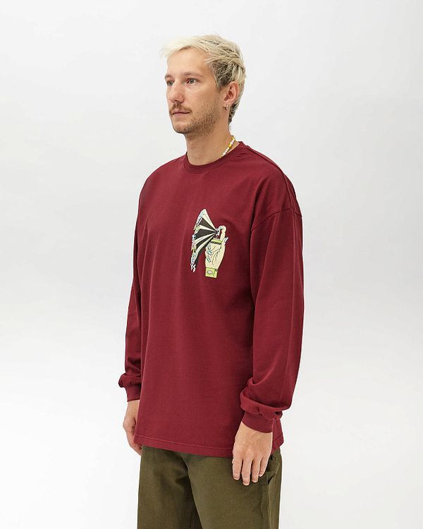 Лонгслив Long093 Handspray бордовый - фото 4