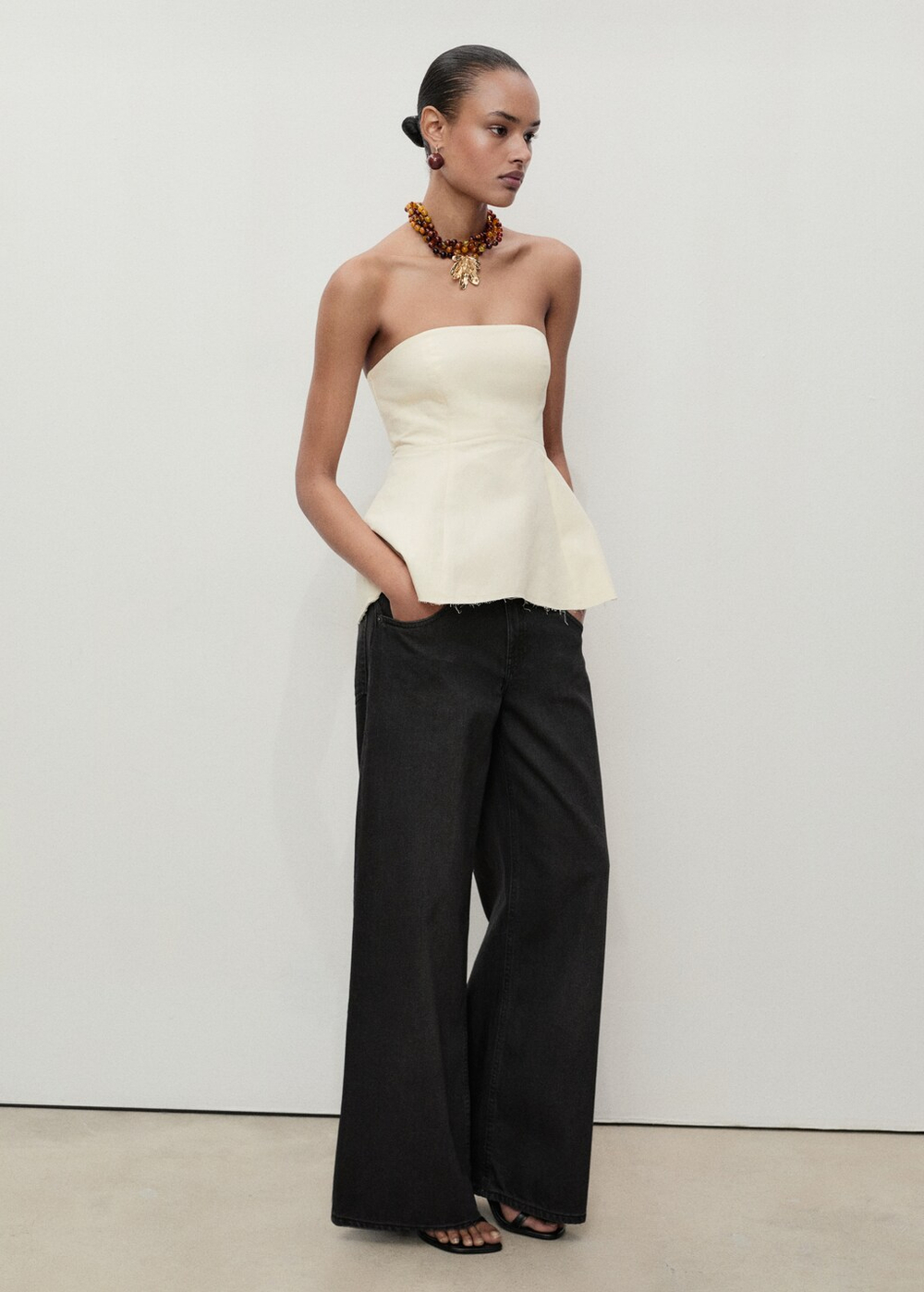 Джинсы Wideleg с заниженной талией