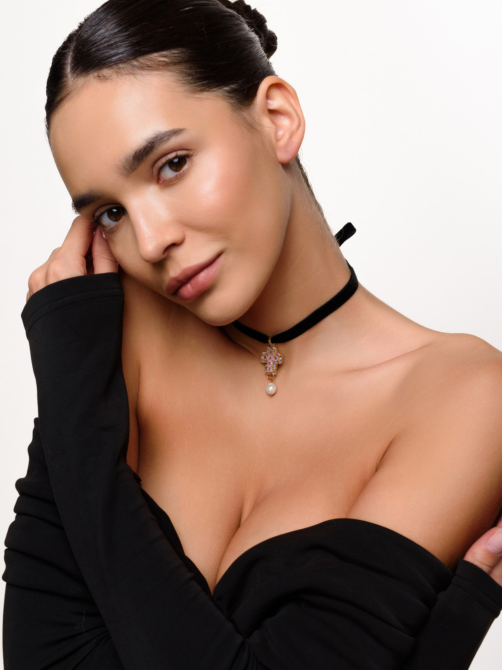 Колье "Matilda pink" Gold