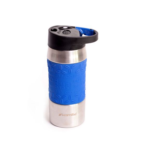Термокружка 380 мл. из нержавеющей стали Kamille KM 2063 с карабином