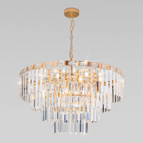 Умная подвесная хрустальная люстра 10130/10 золото