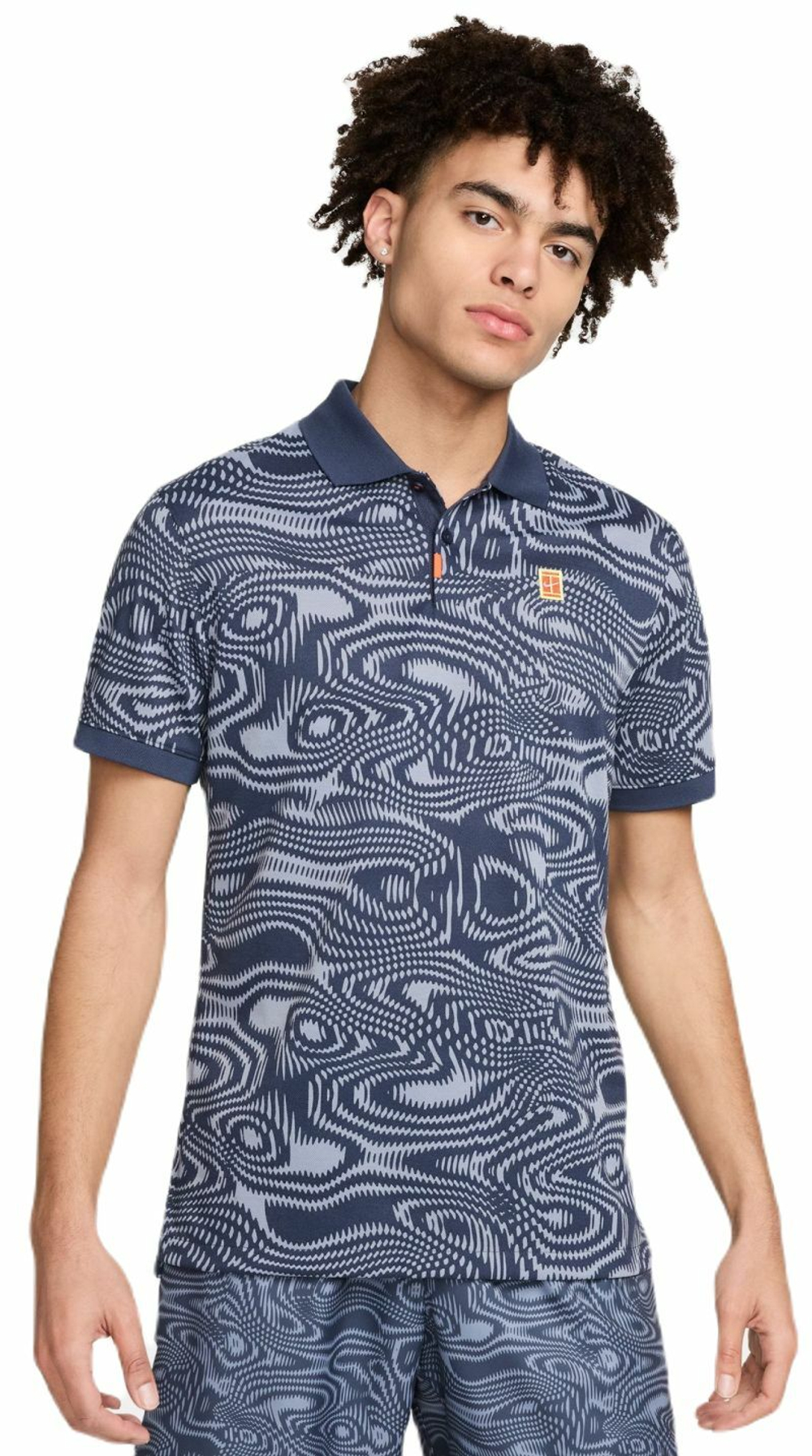 Теннисное поло Nike Polo Dri-Fit Heritage Printed - thunder blue/ashen slate