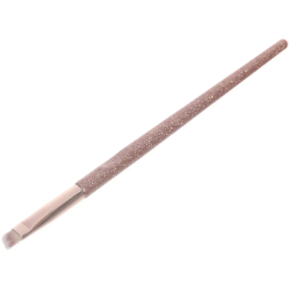 Кисть для макияжа с натуральным ворсом для бровей «ДИ МАРКО», цвет пудровый, 17см (PVC коробка)