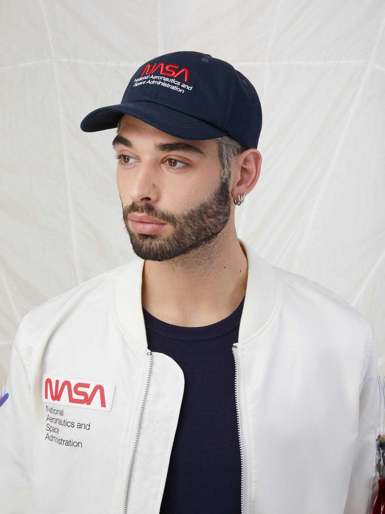 Бейсболка Alpha Industries Nasa Worm Logo Cap Rep. Blue