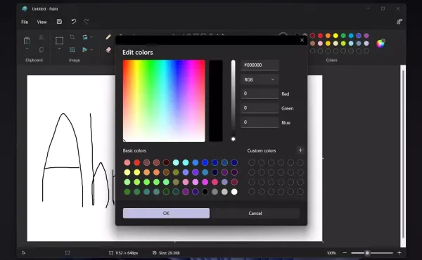 Paint получил темную тему в последнем обновлении Windows 11