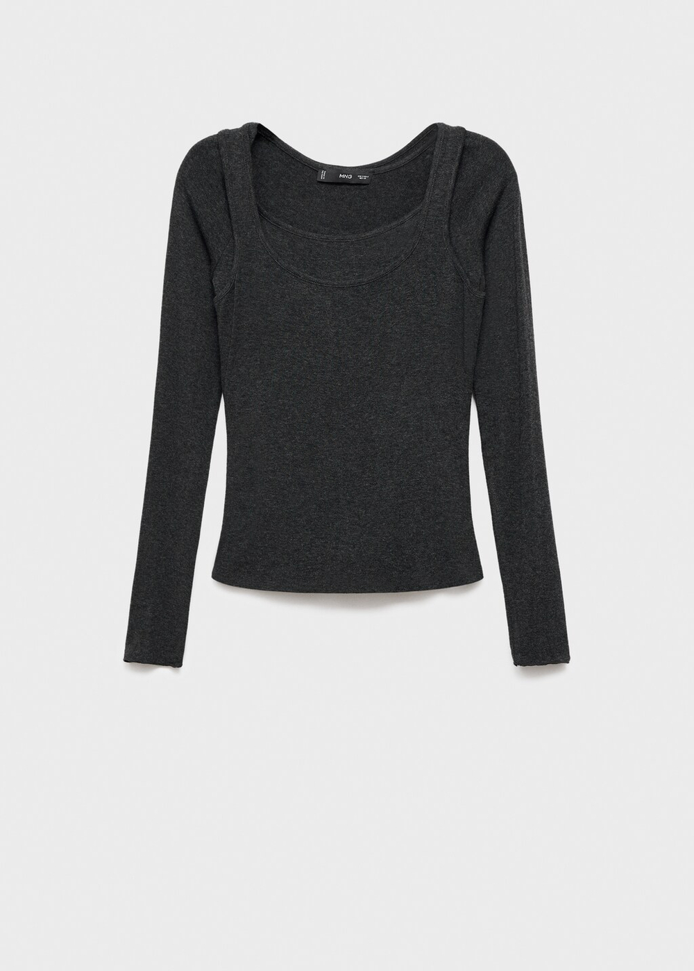 Комбинированный джемпер с круглым вырезом