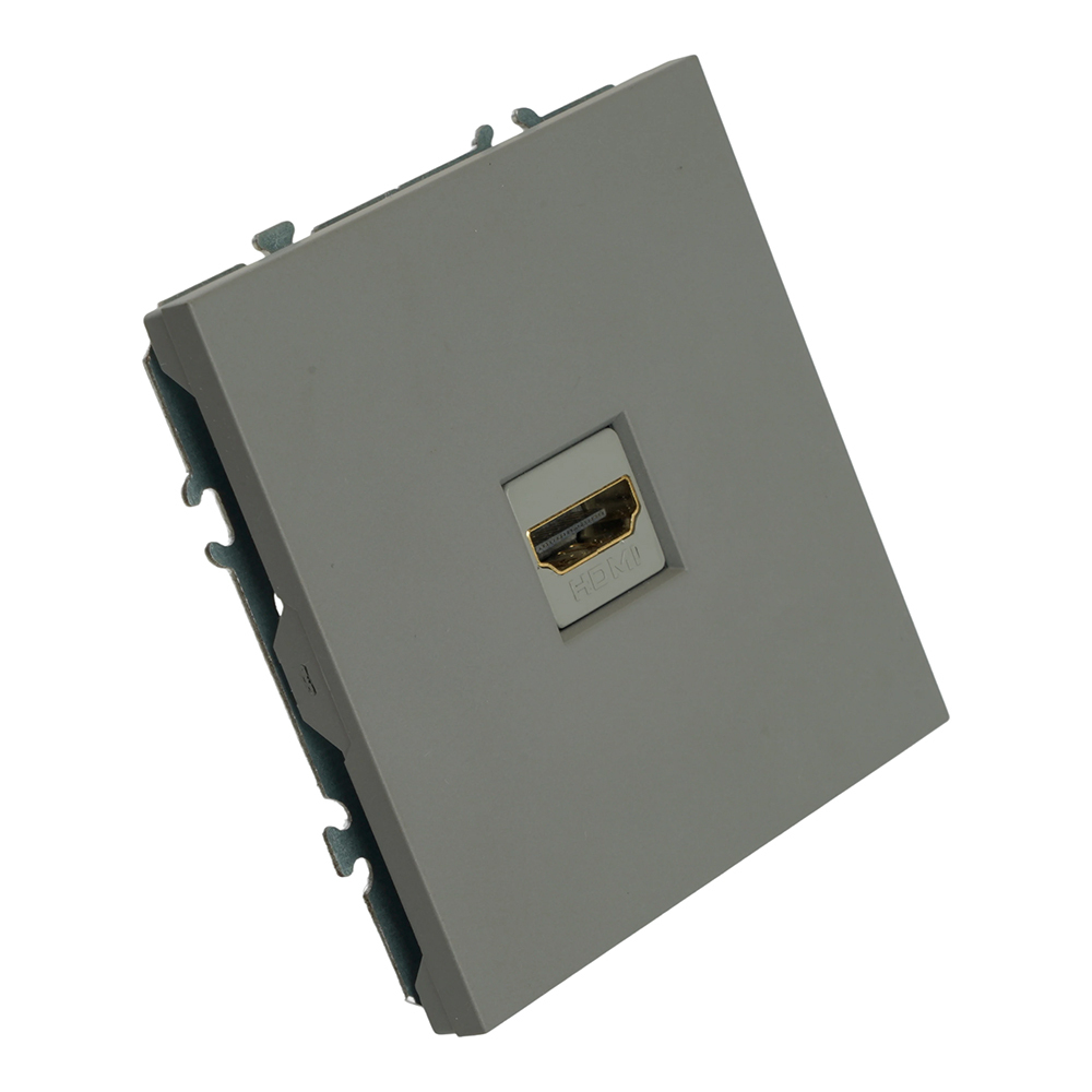 Розетка HDMI 2.0 Type A (механизм), серия Эмили, STEKKER, RST00-5118-10, платиново-серый, soft touch 50170