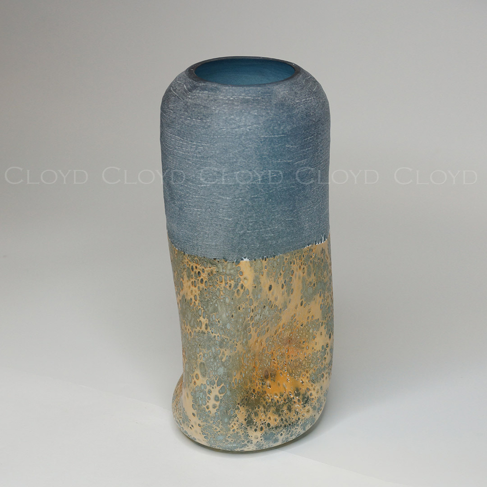 Ваза Cloyd арт.50138 / выс. 37 см - синее стекло / серия 1659