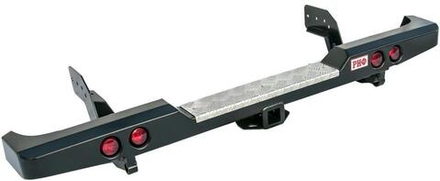 Бампер силовой задний Mitsubishi L200 2005-2015 (кузов 1350 мм) с квадратом под фаркоп и фонарями РИФ