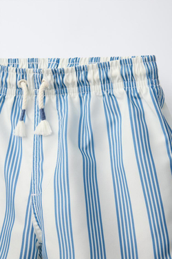 ZARA ПЛАВКИ В ПОЛОСКУ, ЭКРЮ