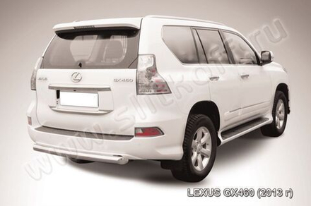 Защита заднего бампера (нержавейка) Lexus GX-460 (2013-2023) d76 радиусная