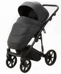 Детская коляска Adamex Mobi 2 в 1 M-PS112 (ГРАФИТ+ЧЕРН.КОЖА)