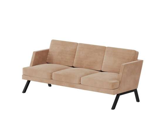 Алдо Диван трёхместный ALD-03L Timless 020/Металл Черный 2010*875*890