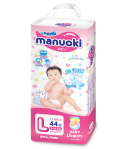 Подгузники Manuoki L 9-14 кг 44 шт