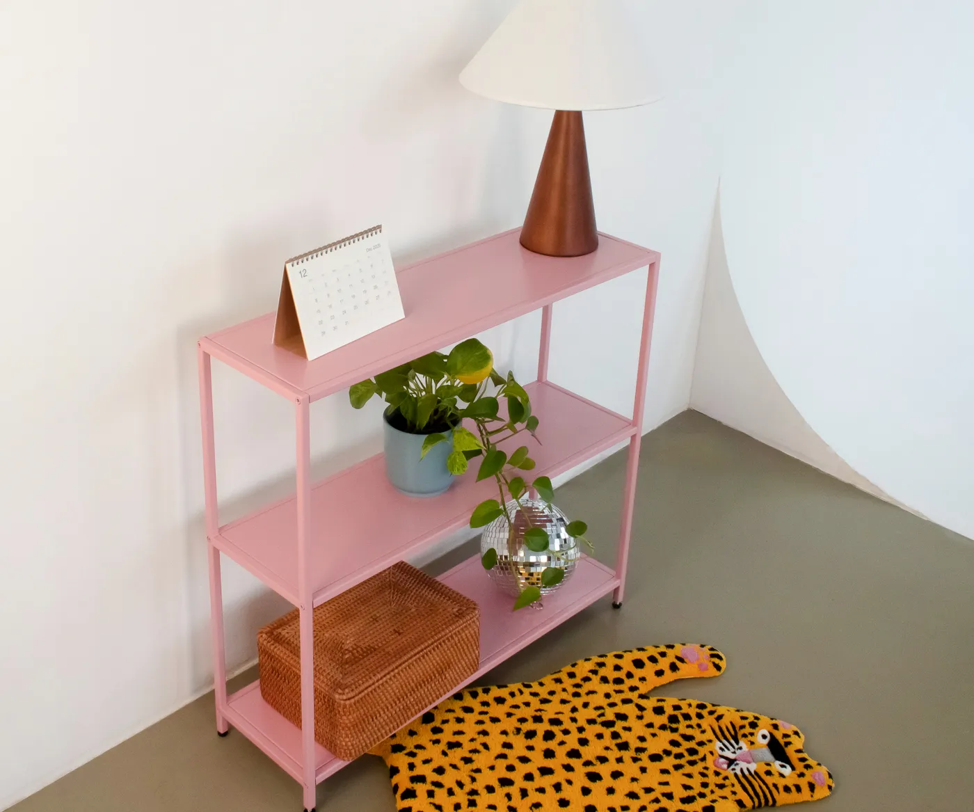 Стеллаж металлический 75х80х25, розовый