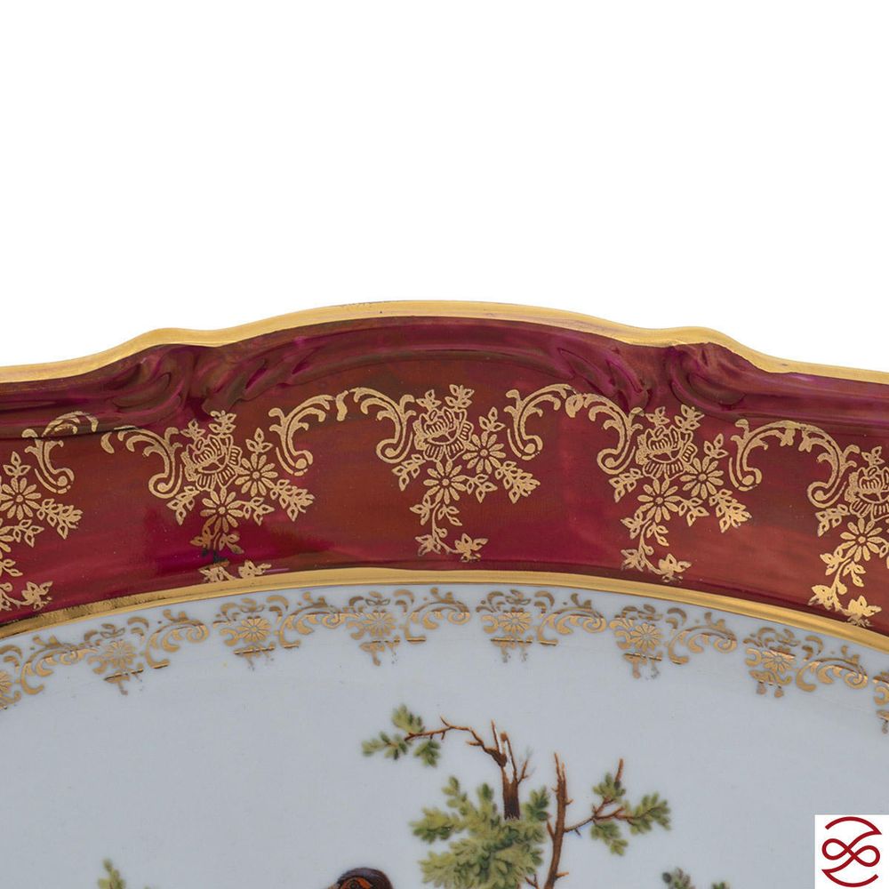 Блюдо овальное Repast Охота красная Мария-тереза 38 см